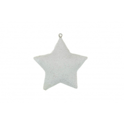 Figura Csillag poly akasztós 8*7,5cm fehér