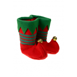 Csizma textil 17*16cm piros/zöld