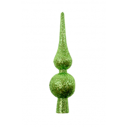 Csúszdísz 14cm glitteres műa. v.zöld