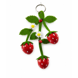 Dekor eper filc 10.2*18*2.5cm piros