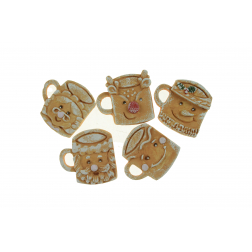 Dekor fejes bögre gipsz 2D 6cm s/5 barna