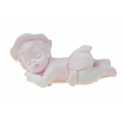 Figura tündér gipsz fekvő 10cm rózsaszín
