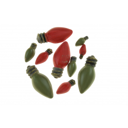 Dekor izzók gipsz 2D 2,5-7cm s/10 piros/zöld