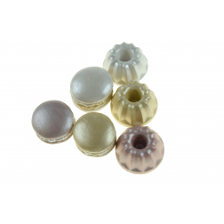 Dekor kuglóf/macaron gipsz 2D 3,5-4cm metál