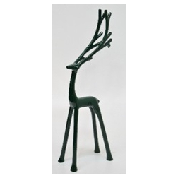 Dekor szarvas aluminium 13*8*40,5cm zöld