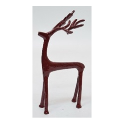 Dekor szarvas aluminium 14*13*25cm piros