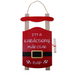 Dekoráció fa szánkó 20*2*34cm piros