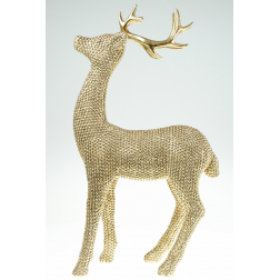Dekoráció szarvas poly 26*46cm álló arany