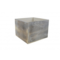Doboz fa 16*16*12cm koptatott szürke