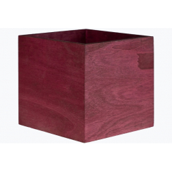 Doboz fa szögletes 13*13*12cm bordó