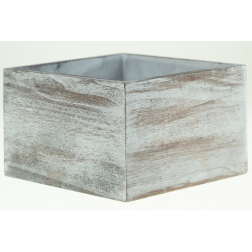 Doboz fa szögletes 13*13*8,3cm mosott szürke