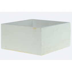 Doboz fa szögletes 16*16*8cm fehér