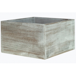 Doboz fa szögletes 17*17*10cm mosott szürke