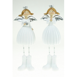 Figura angyal poly 18cm 2féle fehér