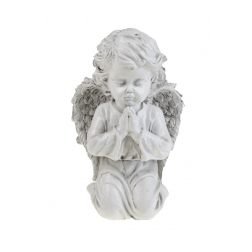 Figura angyal poly 19,5*13cm fehér