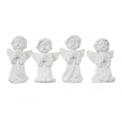 Figura angyal poly 4,2*3,3*7cm 4féle fehér