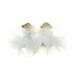 Figura angyal poly/textil 6*5*6.5cm 2féle fehér
