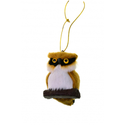 Figura bagoly textil 6x5x6cm barna