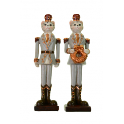 Figura cica poly katona 5*4*20.5cm 2féle szürke