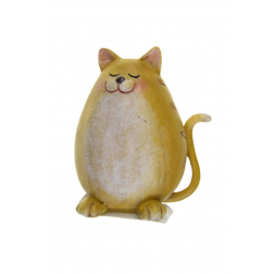 Figura cica poly ülő 4.5*4*5cm barna