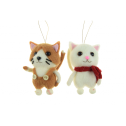 Figura cica textil 10cm többféle