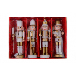 Figura diótörő fa 12,5cm több féle fehér/arany