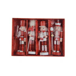 Figura diótörő fa 12,5cm több féle fehér/piros