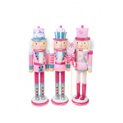 Figura diótörő fa 36cm több féle rózsaszín