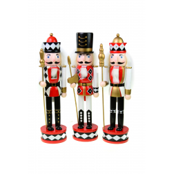 Figura diótörő fa 38cm több féle piros/fekete