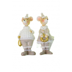 Figura egér fiú/lány poly 5*4*12.5cm barna