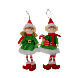 Figura Elf manó textil 26cm akasztós zöld