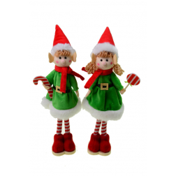 Figura Elf manó textil álló 27cm zöld