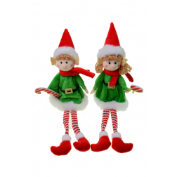 Figura Elf manó textil ülő 29cm zöld