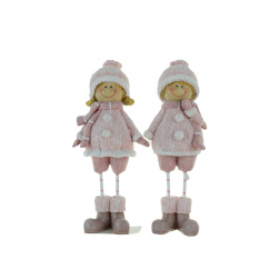 Figura fiú/lány poly álló 5,5*4*15cm rózsaszín