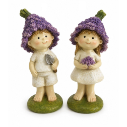 Figura fiú/lány levendulás poly 4*3.8*10cm lila