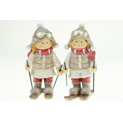Figura fiú/lány poly 12cm sielő 2féle barna