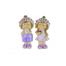 Figura fiú/lány poly 4*3.5*9cm lila