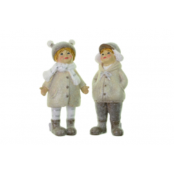 Figura fiú/lány poly 5*3*9cm szürke