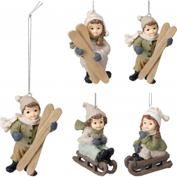 Figura fiú/lány poly 8cm többféle barna
