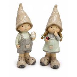 Figura fiú/lány poly manósapis 4*3.5*13cm menta