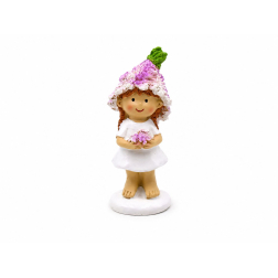 Figura kislány poly 5,3*4*10,5cm lila/fehér