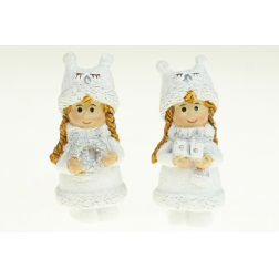Figura kislány poly 5cm fonott hajú 2féle fehér