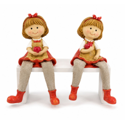 Figura kislány poly lógó lábú 7*5*16cm 2féle piros