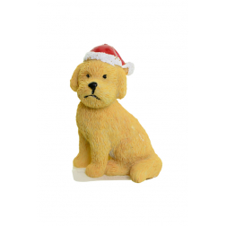 Figura kutya poly 6,6cm csipesszel barna