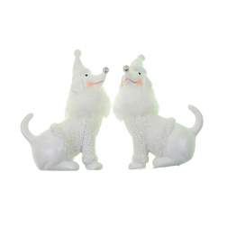 Figura kutya poly ruciban 7.5*3.5*11cm 2féle fehér