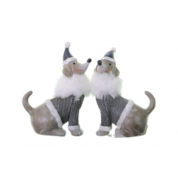 Figura kutya poly ruciban 7.5*3.5*11cm 2féle szürke