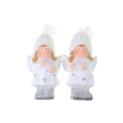 Figura lány kerámia álló 8*5,7*14cm fehér