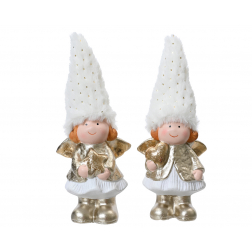 Figura lány terrakotta 21cm fehér/arany