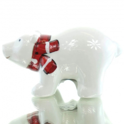 Figura maci dolomit 10cm fehér/piros