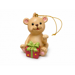 Figura maci kerámia 9cm ajándékkal barna